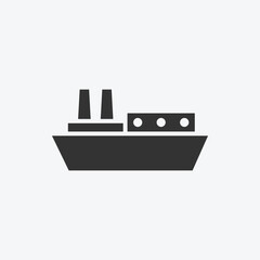 vector illustration of ship icon on grey background for graphic, website, ui ux and mobile design. vector illustration