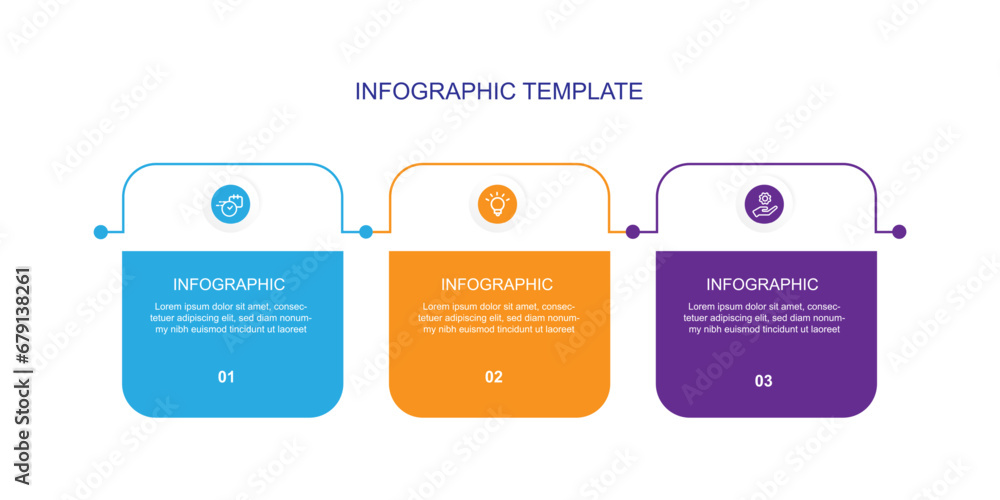 Poster Modern design template infographic vector element with 3 step process or options for web presentation and information graphic 