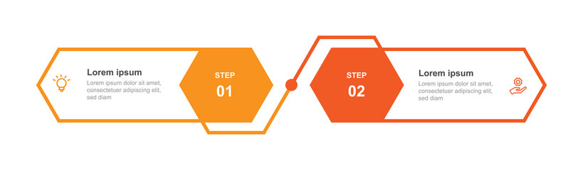 Two step process infographic template vector element  - obrazy, fototapety, plakaty