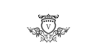 Heraldic Emblem with Crown Logo V