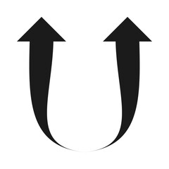 U-Shaped Curly Arrows Silhouette Icon © John Uttley