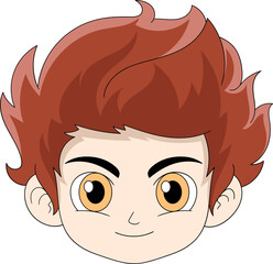 a handsome boy with brown and spiky hair