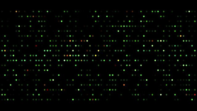 Circular LED lights simulating a cloud server screen, flashing green LED lights