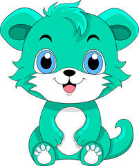 cute green cat character