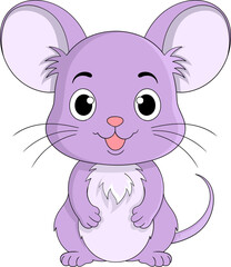 cute purple mouse character with wide ears