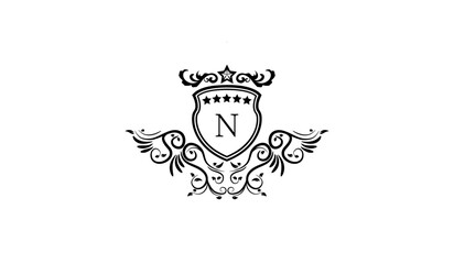 Heraldic Emblem with Crown Logo N