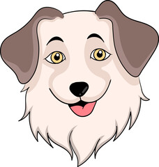 icon of a long haired brown cream dog's head