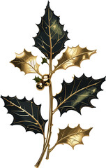 Naklejka premium Christmas holly leaf