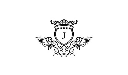 Heraldic Emblem with Crown Logo J