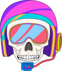 skull wearing headphones and mic