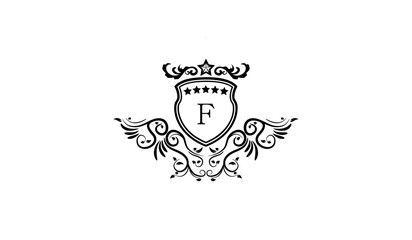 Heraldic Emblem with Crown Logo F
