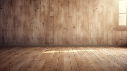 Naklejka premium Empty room with wooden floor