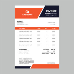 Minimalist Corporate Billing Format, Professional Corporate Invoice Template, Business Invoice Layout