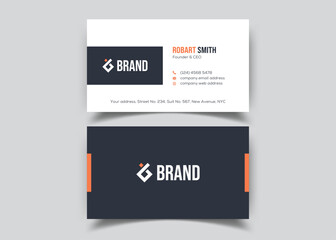 Modern Double-sided Business Card Template. Flat Design Vector Stationery Design, Colorful Card