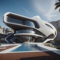 Obraz premium Futuristic house front 