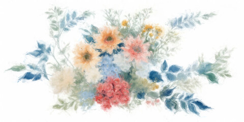 Fototapeta na wymiar Beautiful elegant rose floral illustration