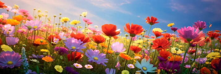 gradient background that mirrors the colors and transitions seen in a blooming garden filled with diverse and vibrant flowers.