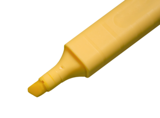 Yellow marker pen on transparent background