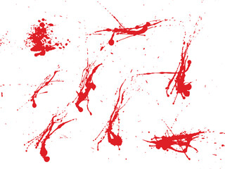 Blood red splash illustration set
