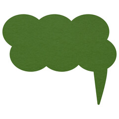 Green paper speech bubble on transparent background with copy space. Chat balloon png....
