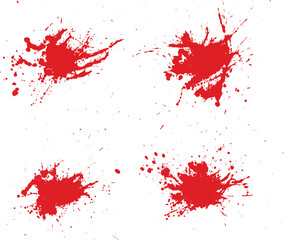 Horror red blood splatter vector set