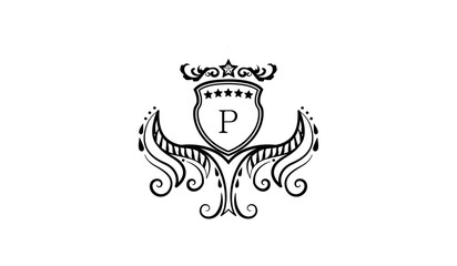 Obraz premium Luxury Alphabet Logo P