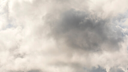 Clouds before the big storm. Cloudy sky with gray clouds covering panoramic storm sky. Cloud...