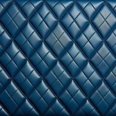 Fotografia con detalle y textura de superficie con cuero acolchado, con cocturas y tonos azules