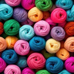 Colorful balls of wool. Seamless pattern