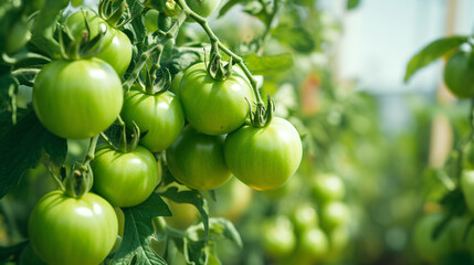 A detailed view of ripe green tomatoes