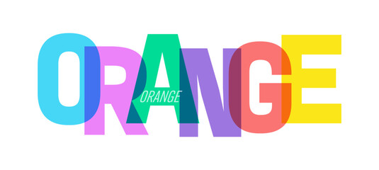 ORANGE. The name of the city on a white background. Vector design template for poster, postcard, banner