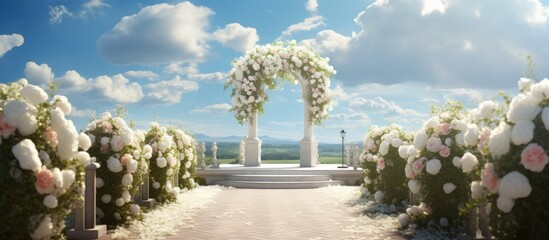 Ideal conditions for a marriage ceremony Copy space image Place for adding text or design