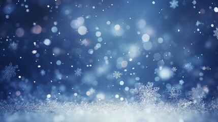 Fototapeta premium Snowflakes blur winter background