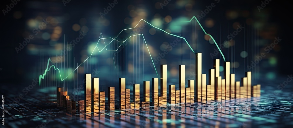 Aufkleber graph analysis of finance chart data for growth strategy digital financial technology stock market o