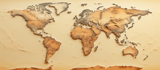 Illustrator of global desert climate map Copy space image Place for adding text or design