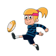 Rugby player. Cartoon style vector illustration