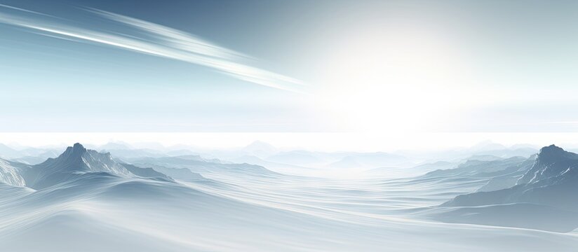 Fototapeta Futuristic fractal horizon in white background Copy space image Place for adding text or design