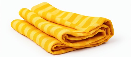 Gingham kitchen towel yellow checkered isolated Copy space image Place for adding text or design