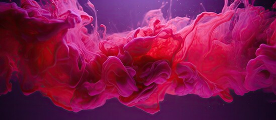 Ink water explosion Time travel doorway White paint flowing Purple abstract backdrop filmed on Red 6k camera Copy space image Place for adding text or design