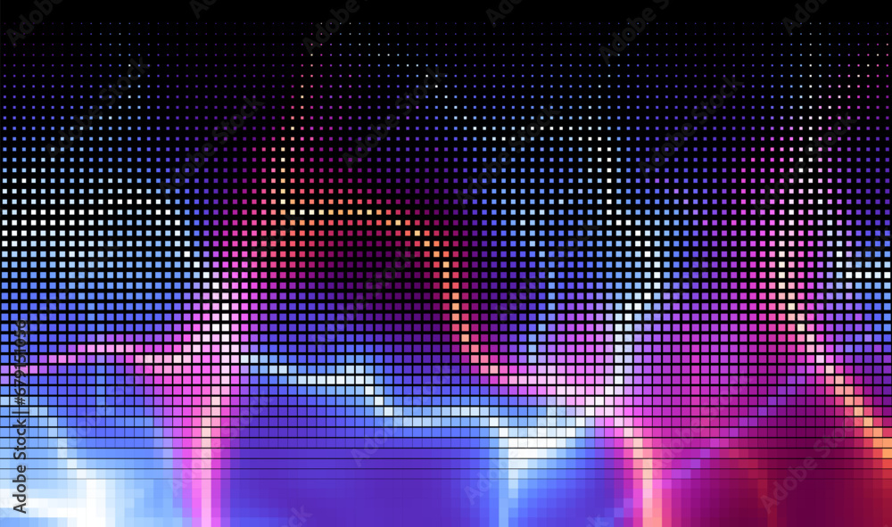 Poster pixilated abstract energy background. halftone effect. vector image.