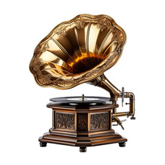 Old-fashioned Phonograph Isolated on Transparent or White Background, PNG