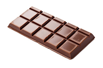 Close-up shot of chocolate bar isolated on white background