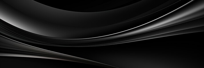 Abstract black cloth waves, banner
