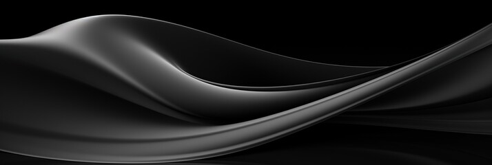 Abstract black waves background, banner