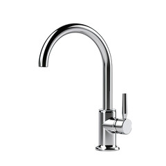 Stainless Steel Water Faucet Isolated on Transparent or White Background, PNG