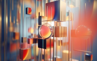 Abstract 3d render, A Journey Through Mesmerizing 3D Abstract Creations, With vibrant colors and beautiful backgrounds, Generative AI