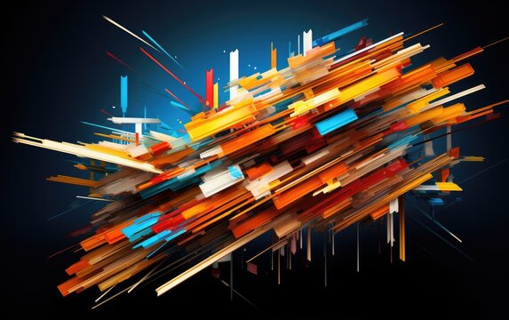 Abstract 3d render, A Journey Through Mesmerizing 3D Abstract Creations, With vibrant colors and beautiful backgrounds, Generative AI