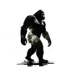 gorilla looking isolated on white