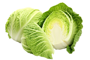 Fototapeta premium Green cabbage isolated on white background