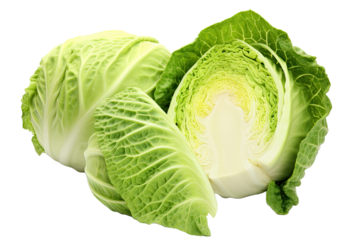 Green cabbage isolated on white background